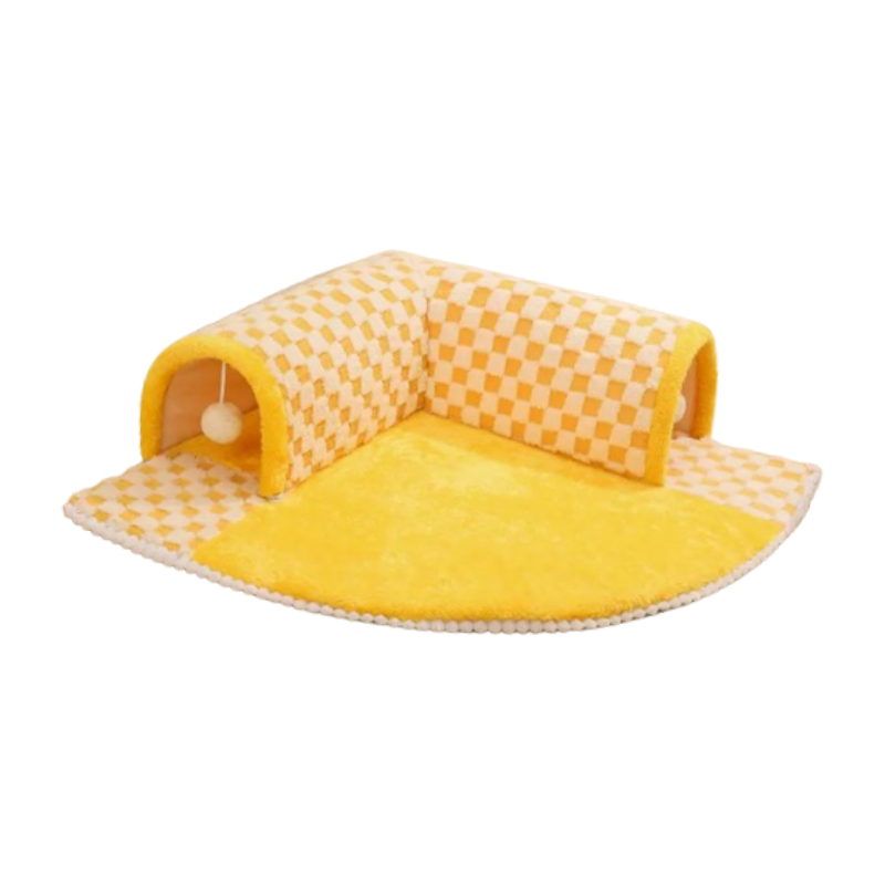 2-in-1 funny plush pet tunnel cat bed & dog bed for Indoor Cats - DeeplPet