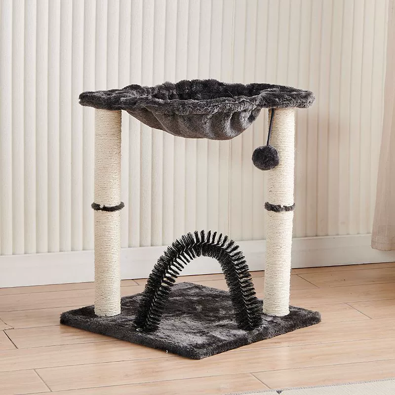 Cat Tower With Hammock, Sisal Scratching Posts, Soft Hanging, Basket Perch Hammock