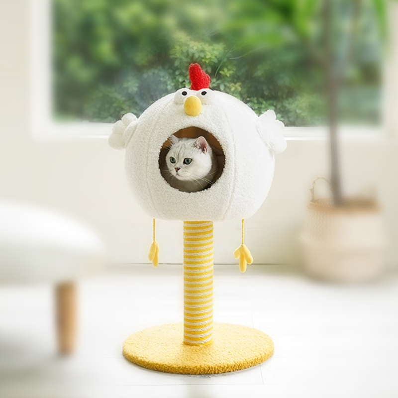 Chick Cat Tree Cat Climbing Frame Chick Cluck Cat Condo, Four Seasons Scratching Post