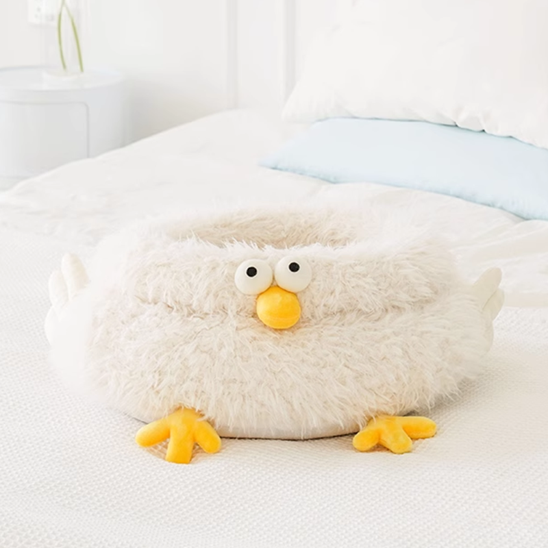 Cute Chick Warm Cat Bed, Pet Cat Sofa Bed House Mat Cushion Indoor Adorable fluffy