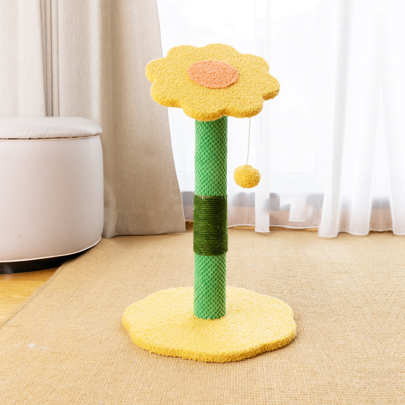 Sunflower cat tree,Cat Claw Scratcher with Platform, Natural Sisal Cat Tree