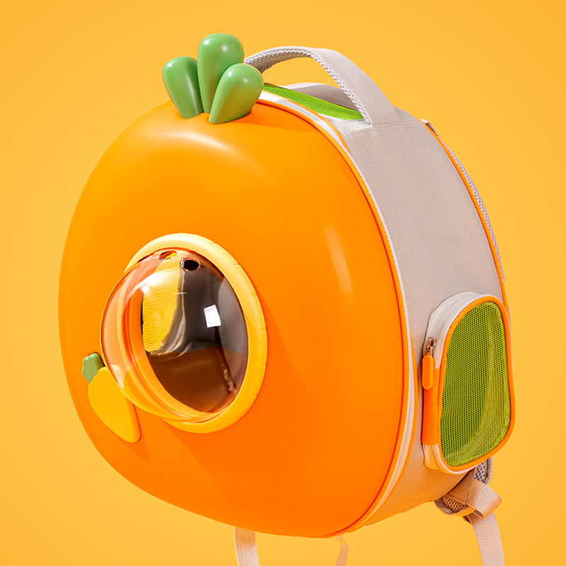 Carrot Cat Carrier Capsule Pet Travel Bag Transparent Window - DeeplPet