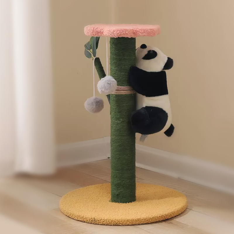 Cute Bamboo Panda Shape Cat Tree Bed
