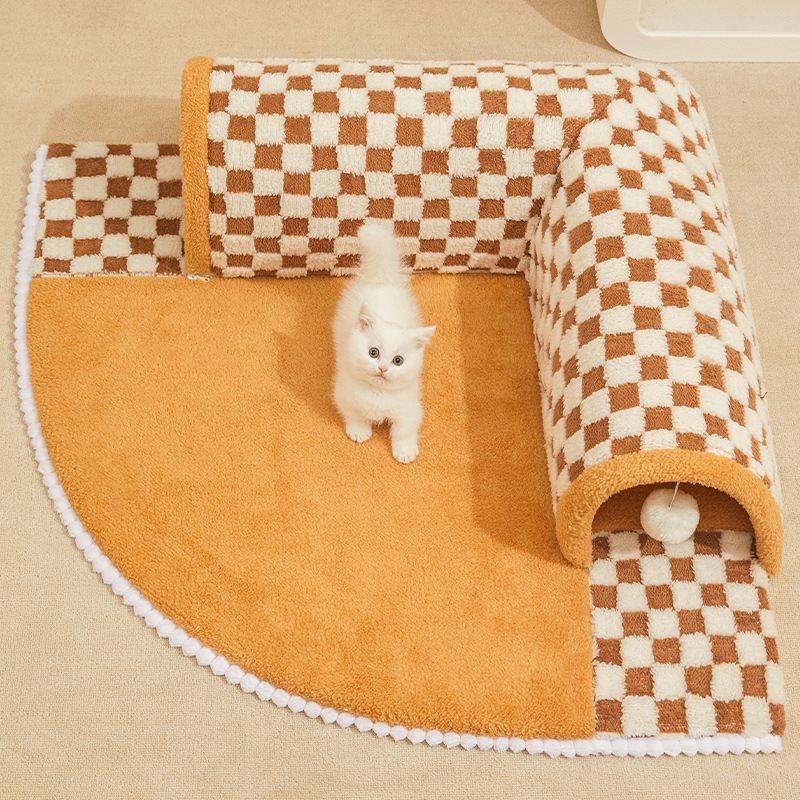 2-in-1 funny plush pet tunnel cat bed & dog bed  for Indoor Cats - DeeplPet