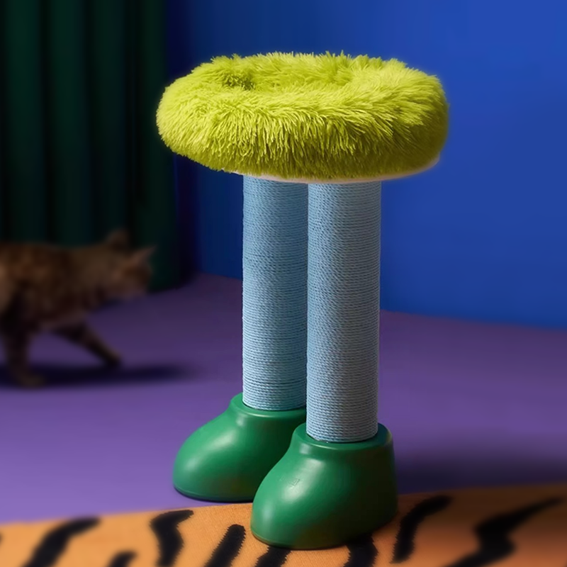 Boot-Shaped Cat Tree: Scratcher & Cave & Side Table