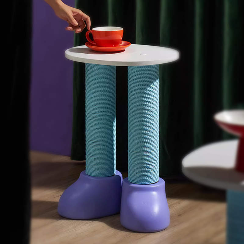Boot-Shaped Cat Tree: Scratcher & Cave & Side Table