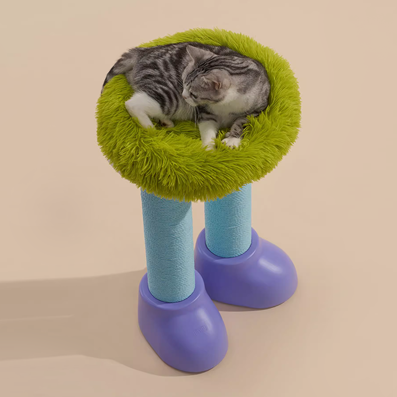 Boot-Shaped Cat Tree: Scratcher & Cave & Side Table