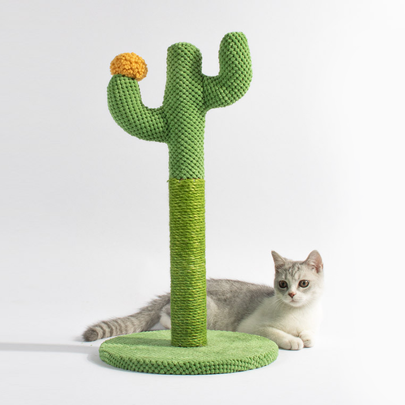 Cactus Green Cat Tree Cat Scratcher Cat Scratching Post Vertical Cat Activity Interactive Toy