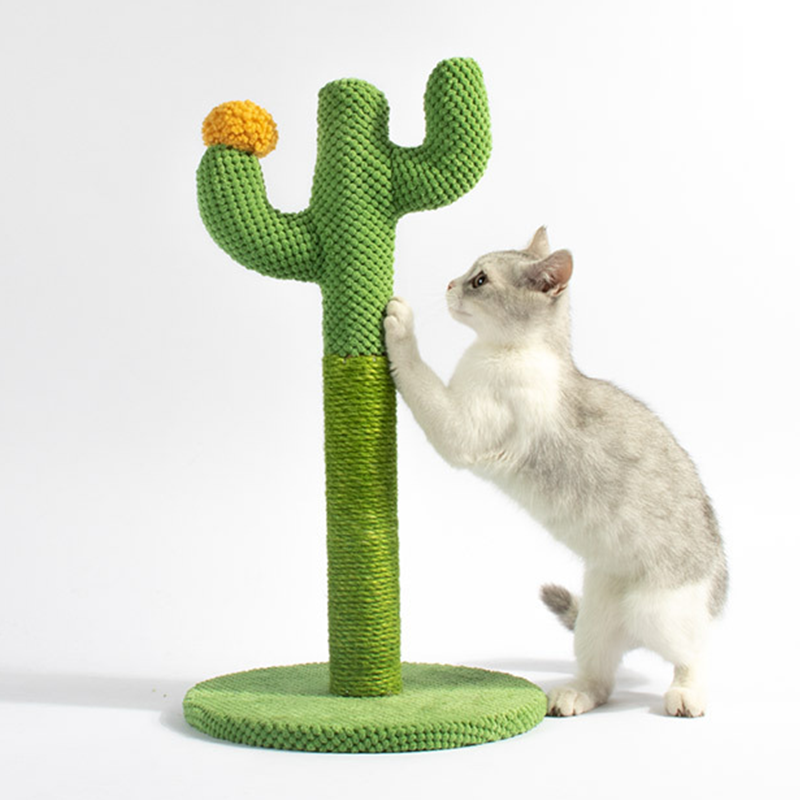 Cactus Green Cat Tree Cat Scratcher Cat Scratching Post Vertical Cat Activity Interactive Toy