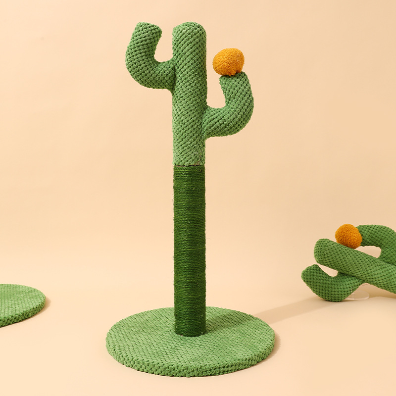 Cactus Green Cat Tree Cat Scratcher Cat Scratching Post Vertical Cat Activity Interactive Toy