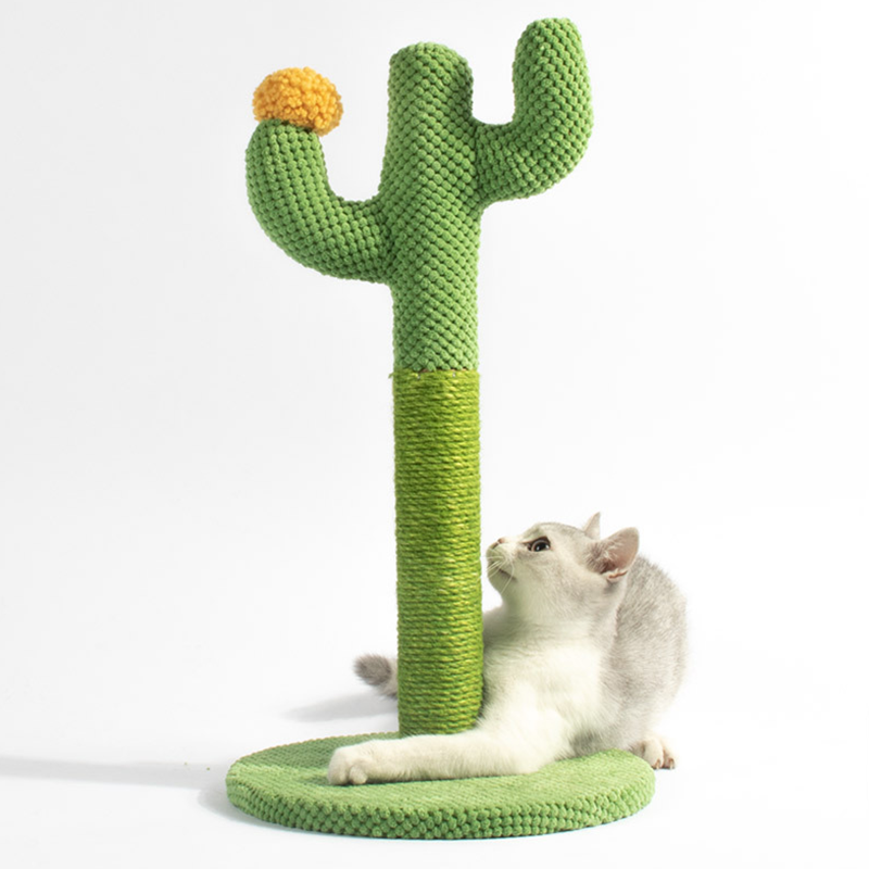 Cactus Green Cat Tree Cat Scratcher Cat Scratching Post Vertical Cat Activity Interactive Toy