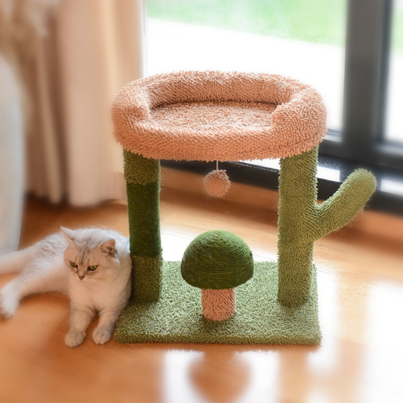 Cactus Cat Tower for Indoor Cats with Cat Condo