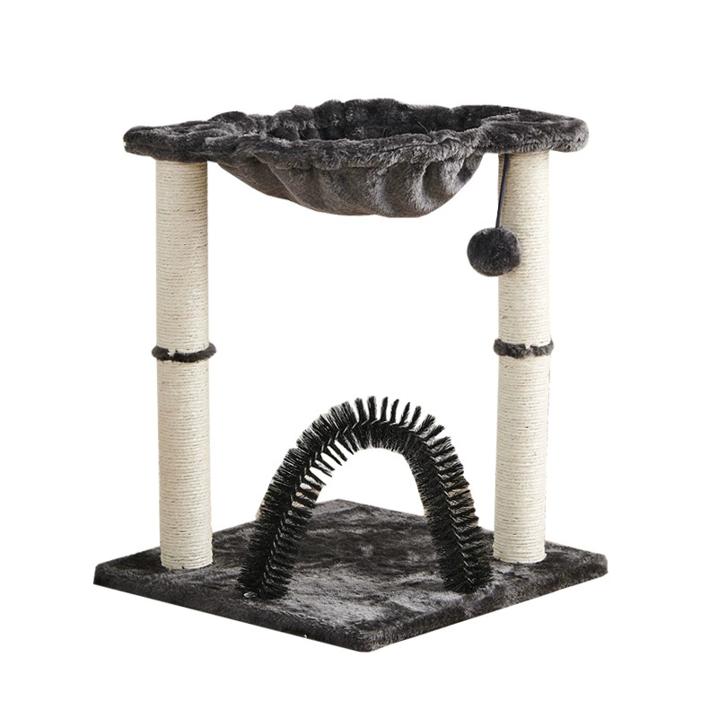Cat Tower With Hammock, Sisal Scratching Posts, Soft Hanging, Basket Perch Hammock