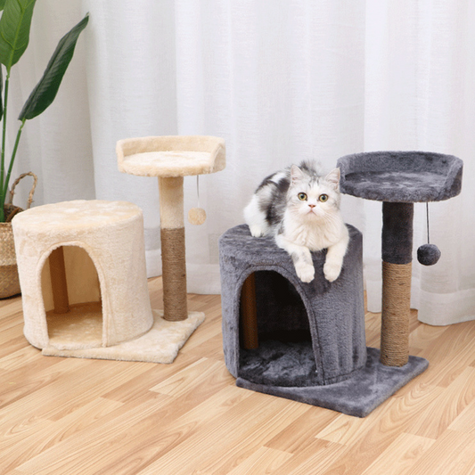 Cat Tree Tower with Scratching Posts Cat, Cat Nest Platform Climbing Frame with Grab Pillar