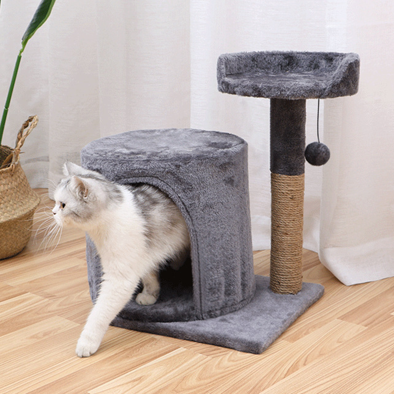 Cat Tree Tower with Scratching Posts Cat, Cat Nest Platform Climbing Frame with Grab Pillar