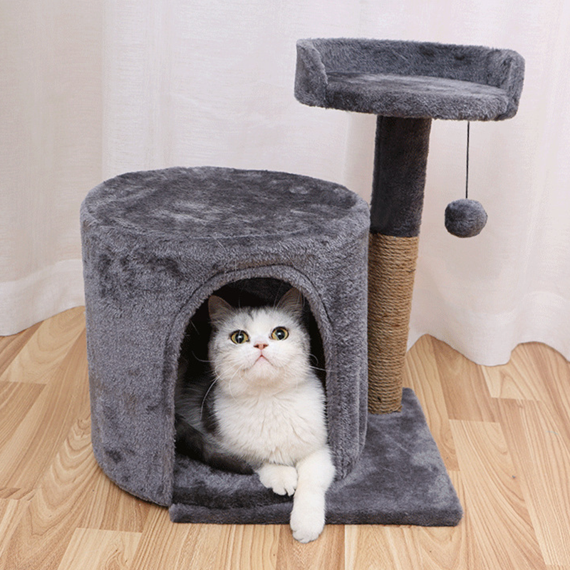 Cat Tree Tower with Scratching Posts Cat, Cat Nest Platform Climbing Frame with Grab Pillar