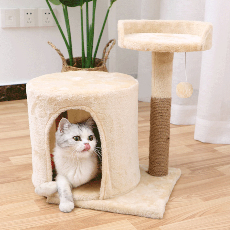 Cat Tree Tower with Scratching Posts Cat, Cat Nest Platform Climbing Frame with Grab Pillar