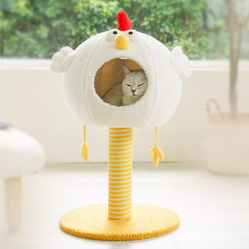 Chick Cat Tree Cat Climbing Frame Chick Cluck Cat Condo, Four Seasons Scratching Post