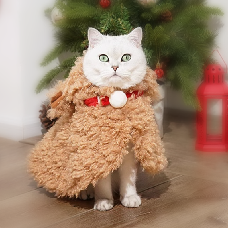 Christmas Gift Elk Cape Cat Clothes Cat apparel for Cats - DeeplPet