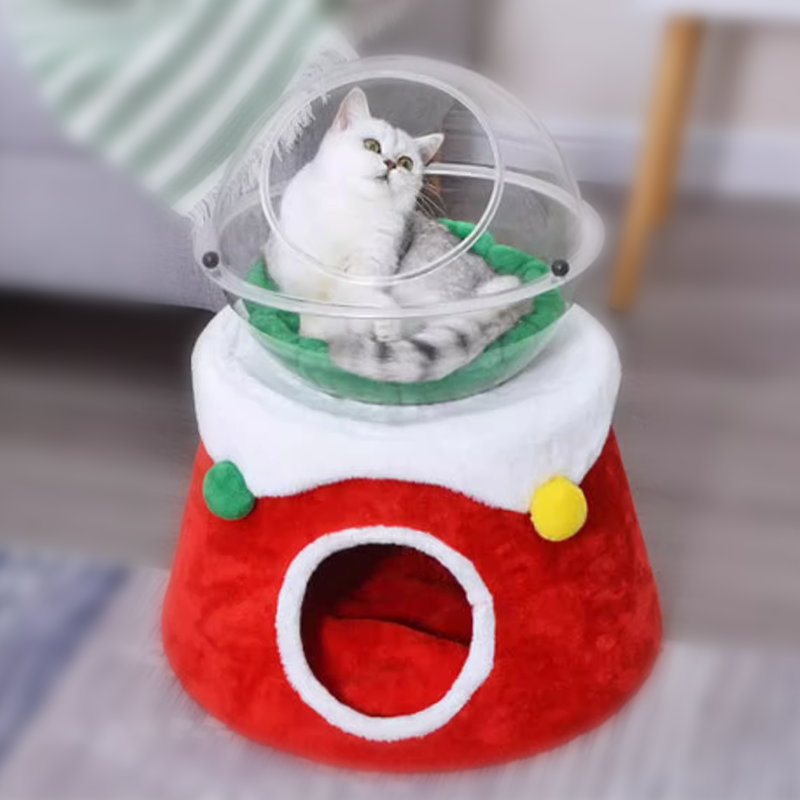Christmas  Crystal Cat Tree Cute Christmas look