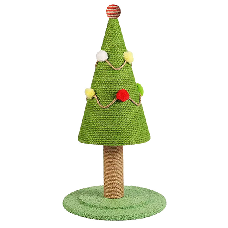 Christmas Tree Cat Tree Natural Sisal with Hemp Rope Covered Cat Post Wear