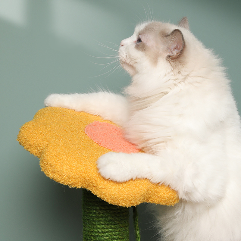 Sunflower cat tree,Cat Claw Scratcher with Platform, Natural Sisal Cat Tree