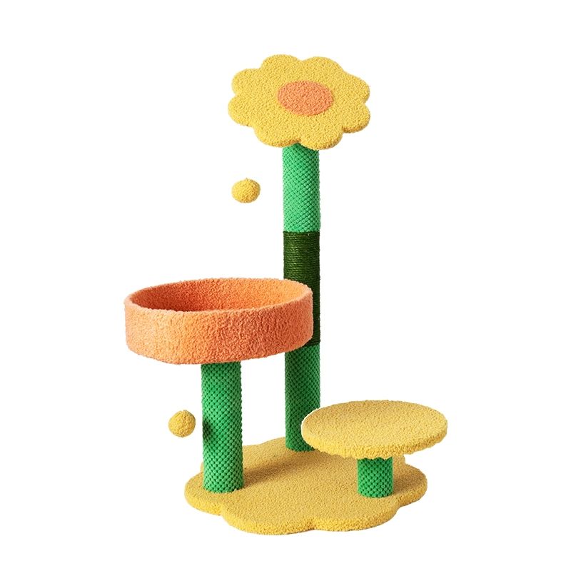 Sunflower cat tree,Cat Claw Scratcher with Platform, Natural Sisal Cat Tree