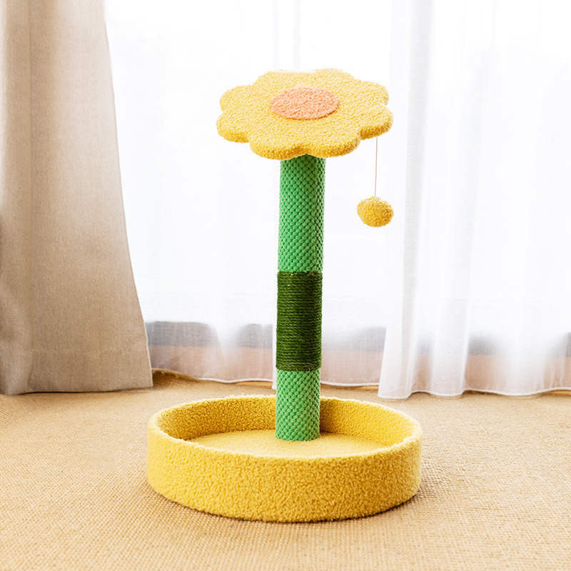 Sunflower cat tree,Cat Claw Scratcher with Platform, Natural Sisal Cat Tree