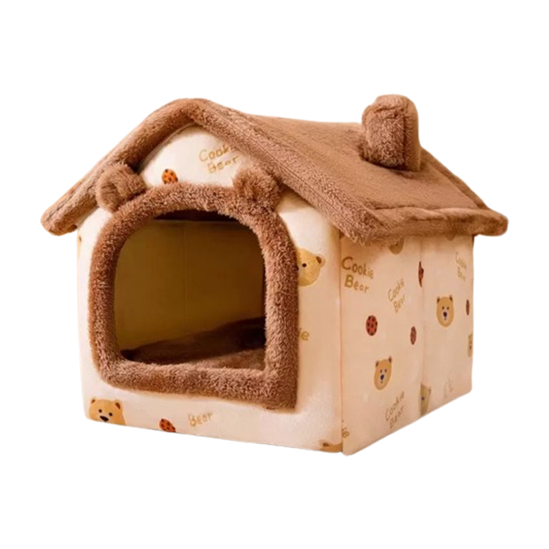 Cat Soft Pet Bed Tent Indoor Plush Sleeping Nest with Removable Cushion - DeeplPet
