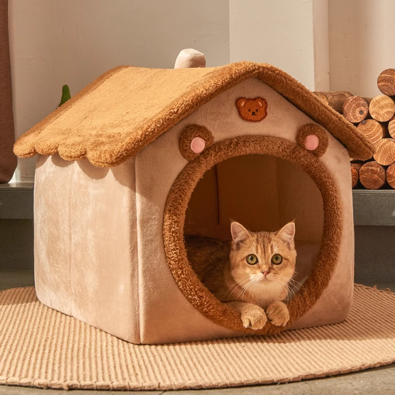 Foldable Pet House Removable Washable Cat bed Cat Nest Cat House - DeeplPet