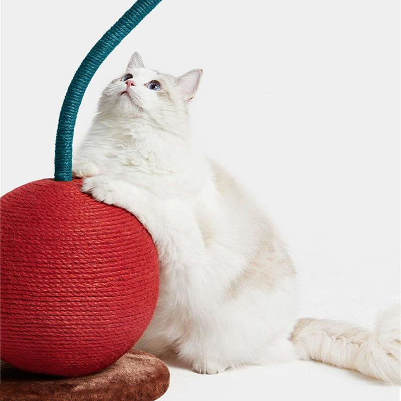 orange Cat scratch ball with Sisal Rope cherry Cat Toy - DeeplPet