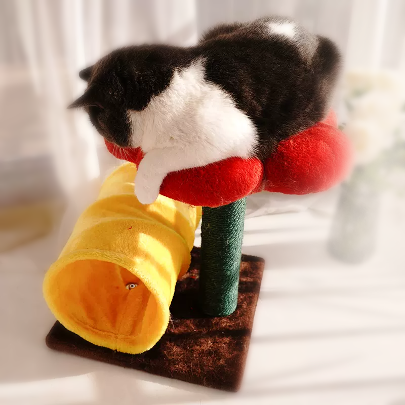 Flower Cat Tree With Tunnel Petal Jumping Platform