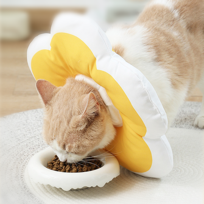 Cat Recovery Collar,Soft Collar Adjustable Waterproof Flower Collar - DeeplPet