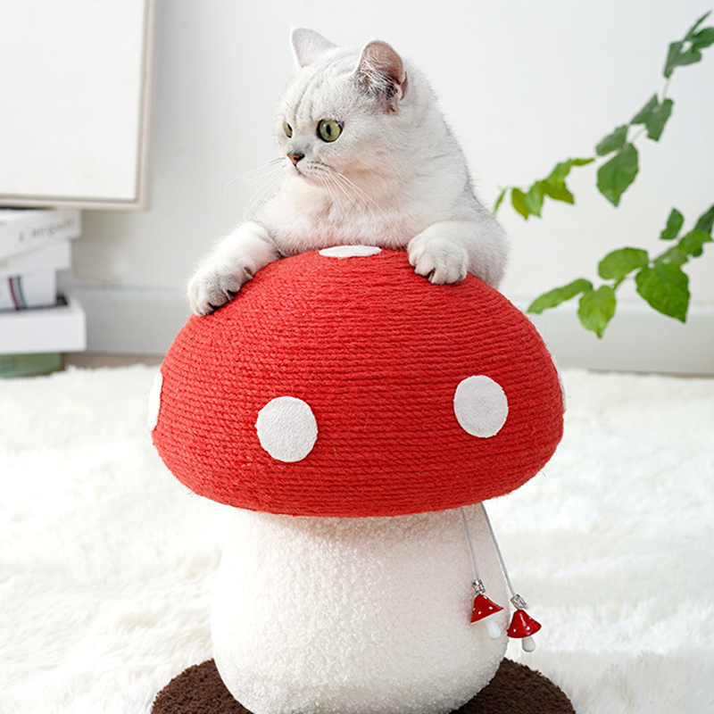 Mushroom cat tree Cat Scratching No Assembly Required