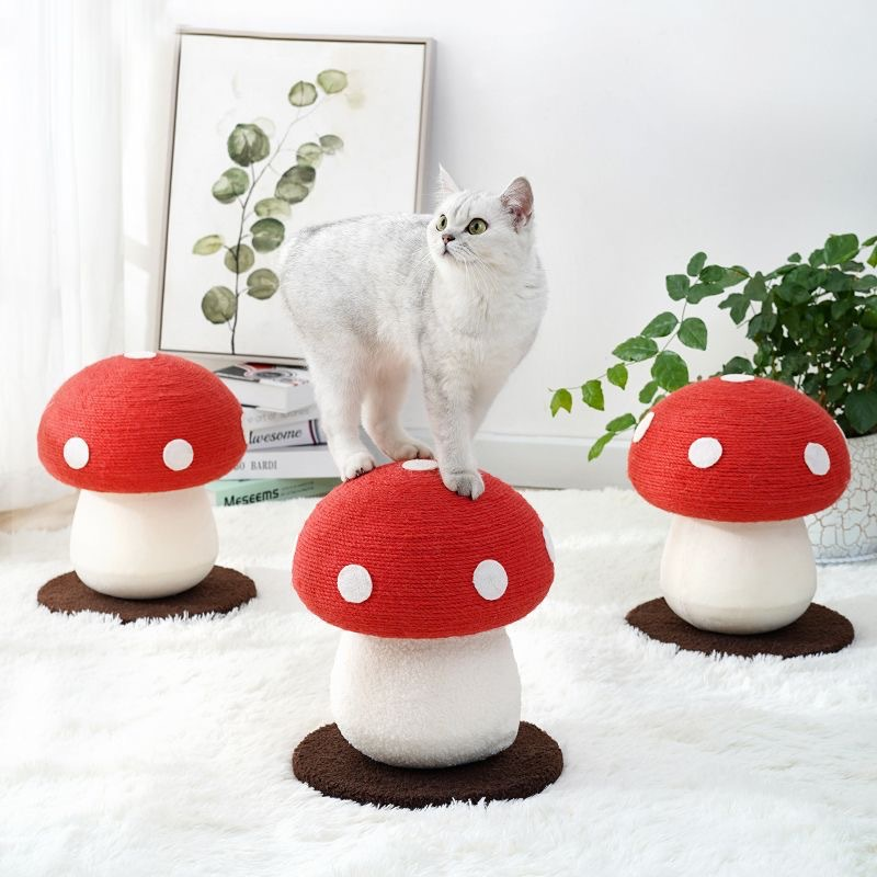 Mushroom cat tree Cat Scratching No Assembly Required