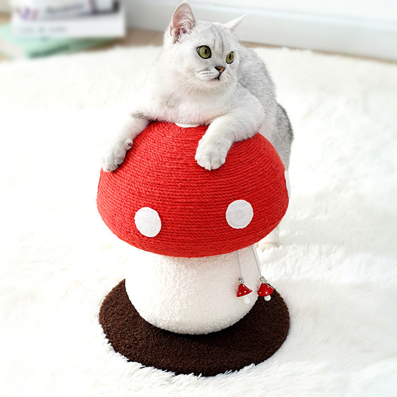 Mushroom cat tree Cat Scratching No Assembly Required
