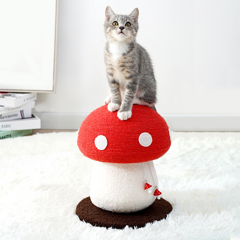 Mushroom cat tree Cat Scratching No Assembly Required