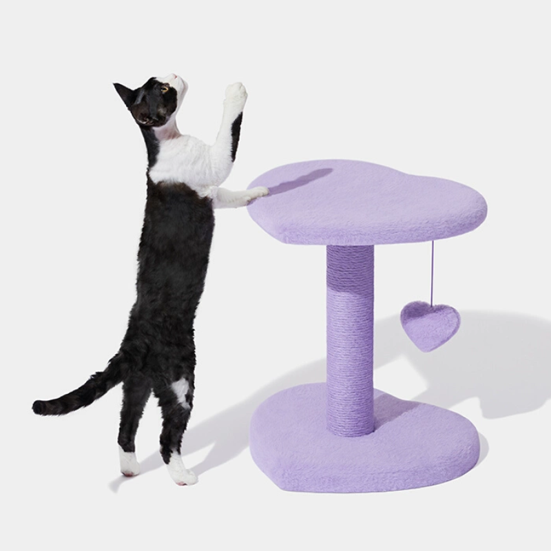 Cat Tree Heart purple Cat Climber (Two Platforms)，for Cats with Heart Shaped Platform