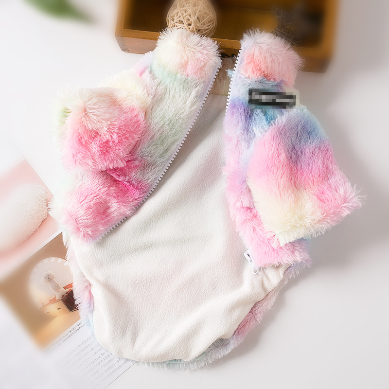 Rainbow Series Tie-Dye Cat Clothes Warm Pet Clothes Great photo props - DeeplPet