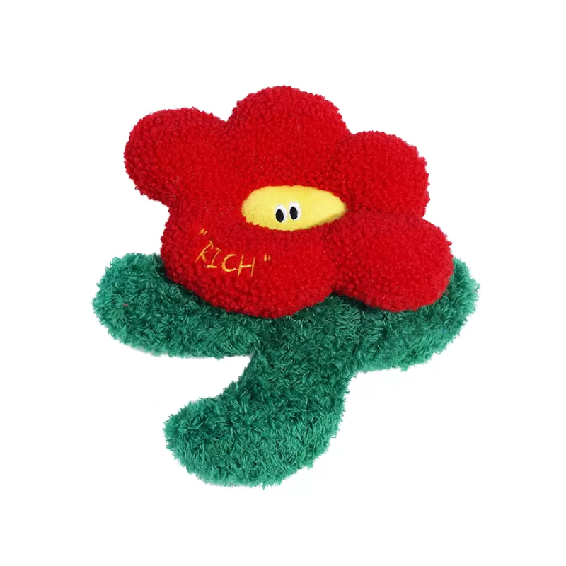 Red Flower Catnip Toy for Cats & Kittens Interactive Training Kicker Toys - DeeplPet