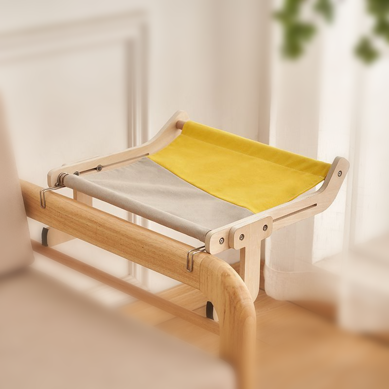 Cat Sill Window Perch Sturdy Wood Frame, Indoor Cat Hammock Window Seat for Windows or bed - DeeplPet